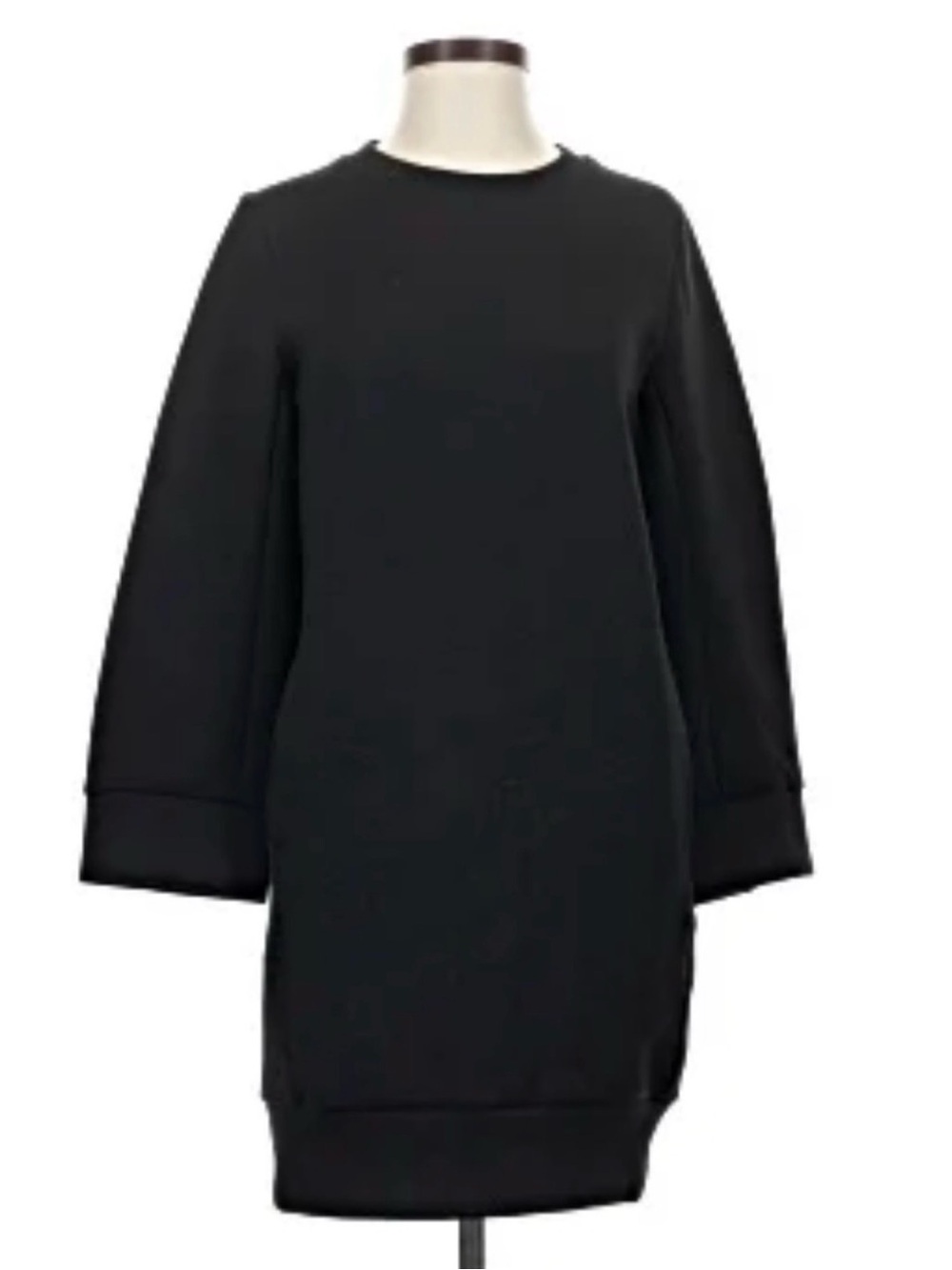 Jil Sander X Uniqlo +J Dry Long Sleeve Dress Black Back Zipper Scuba Small NWT